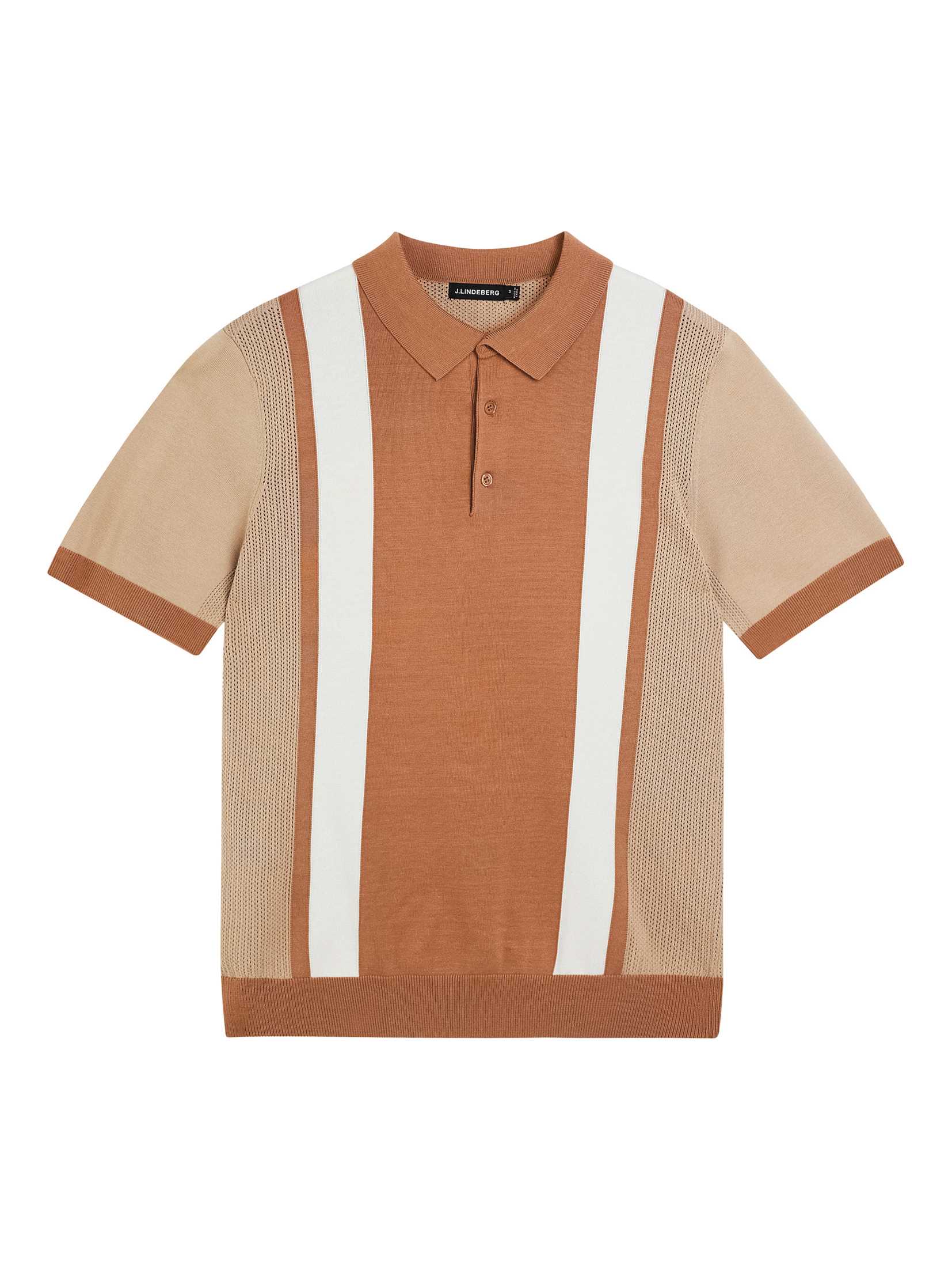 撞色涼感紡絲針織Polo衫 NT$5,980（J.LINDEBERG提供）