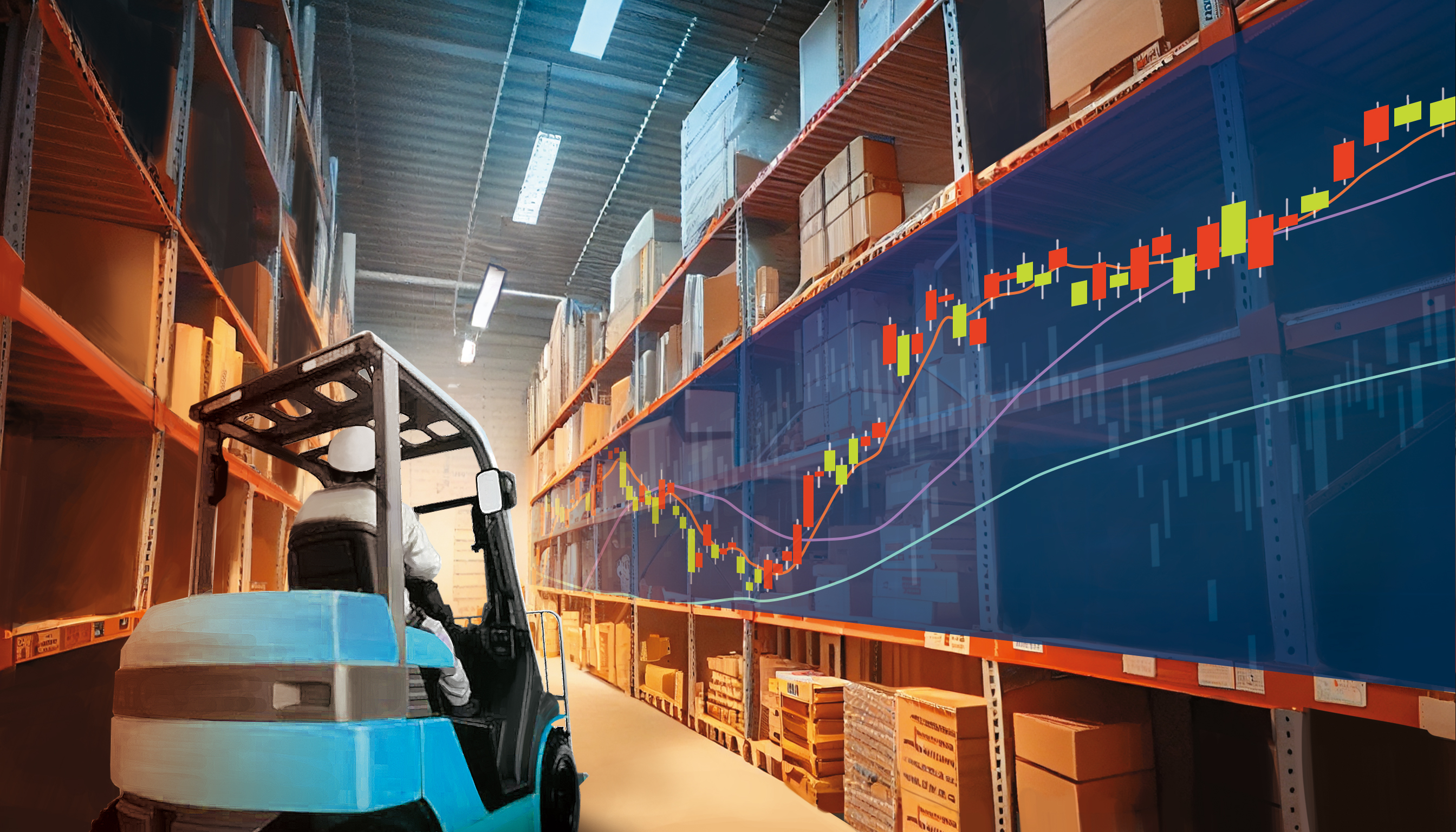 高庫存風暴延燒，庫存去化成企業首要目標，讓「低庫存概念股」備受矚目。（示意畫面。AI繪圖Midjourney生成，本刊美術組後製）