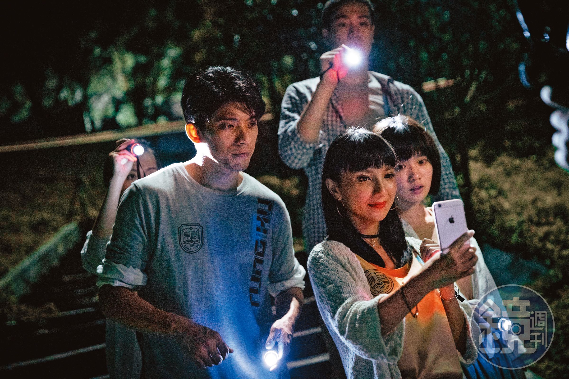 《女鬼橋》電影2020年上映,包括林哲熹(前排左起)、張寗、嚴正嵐等演員參與。(傳影互動提供)