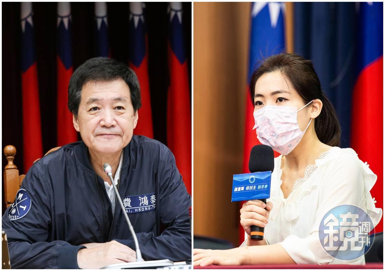 台北市議員徐巧芯（右）挑戰現任立委費鴻泰（左），而黨內初選的惡鬥戲碼越來越激烈，此情況讓藍營高層頭痛不已。（合成照，本刊資料照）