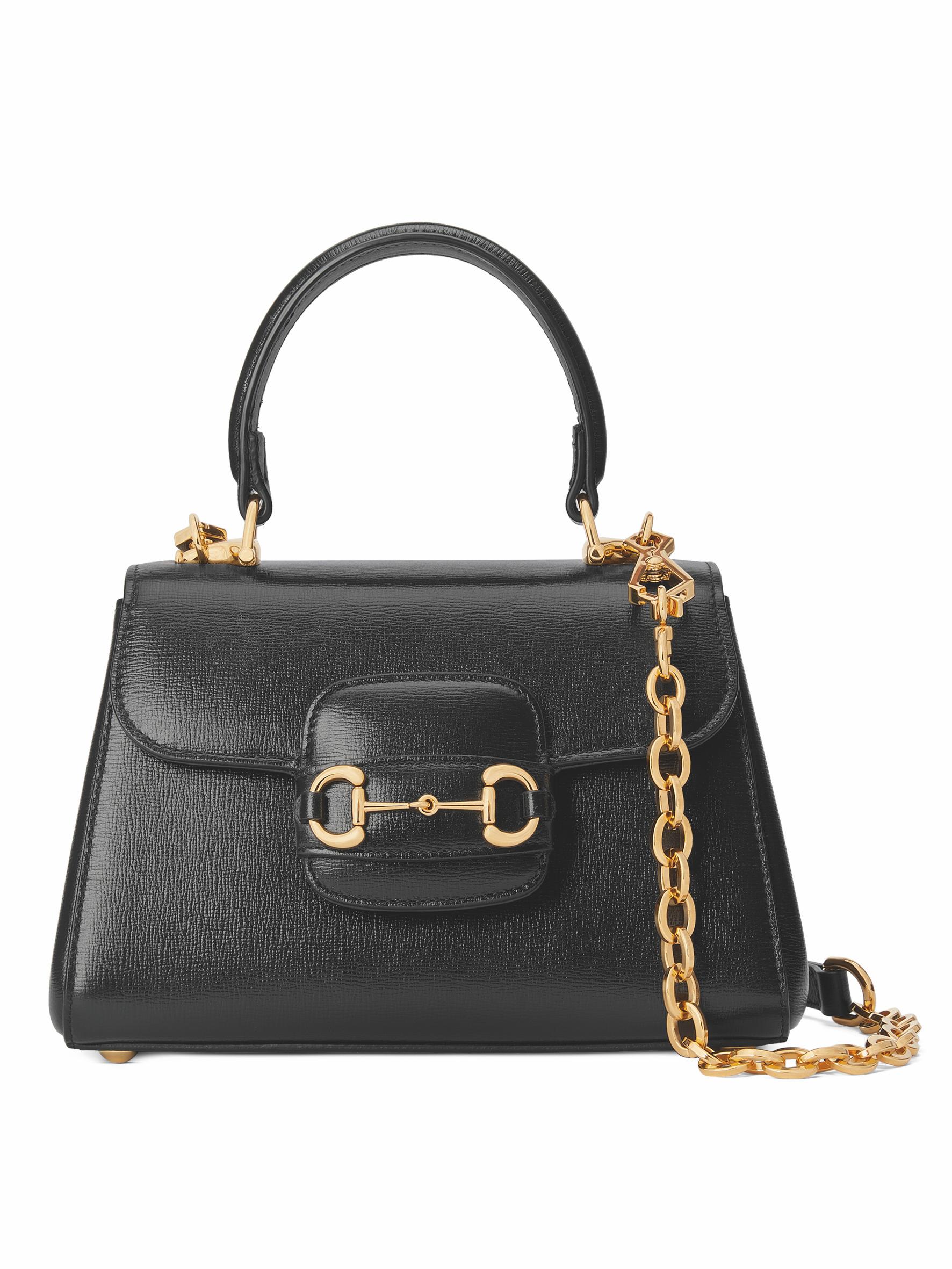 GUCCI Horsebit 1955系列黑色迷你手提包,NT$100,800。(古馳提供)