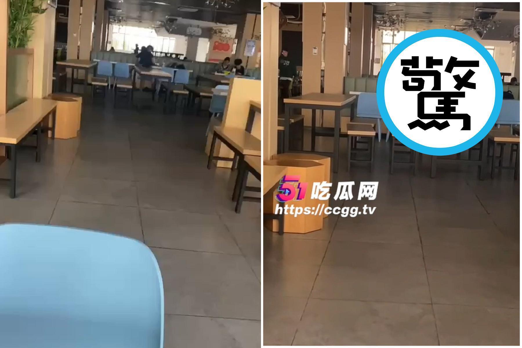 厲害了中國!超越隨地大小便,大學情侶欲火焚身公然在餐廳洩欲。(翻自《51吃瓜網》)