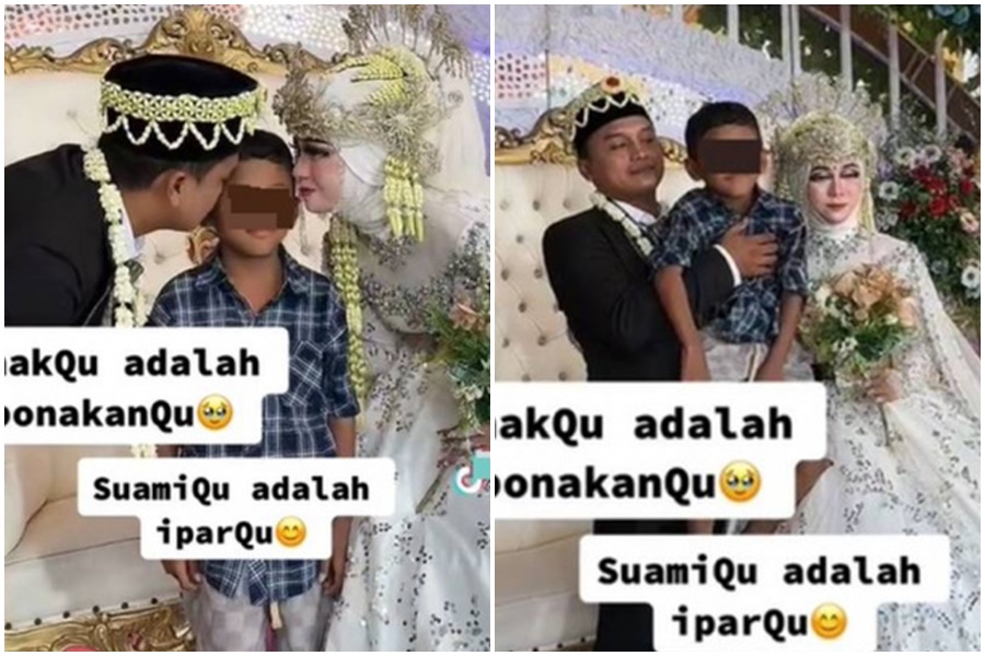 印尼一名新娘在姊姊離世後，隨即嫁給了姊夫，背後原因讓大票人相當感動。（翻攝自TikTok）