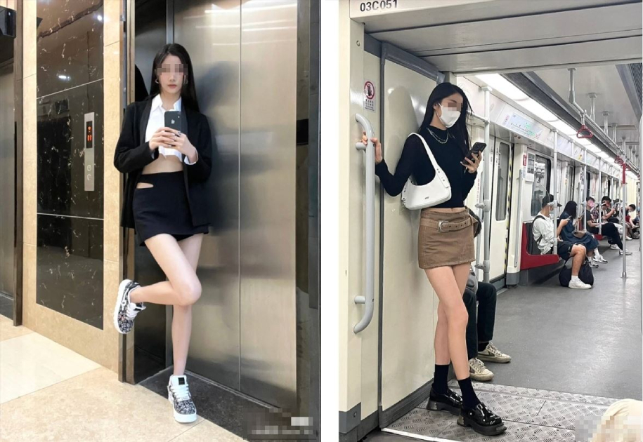 平時這名正妹博主在網路上分享的穿搭照,尺度也都非常正常,並無過度裸露的情況。(翻攝微博)