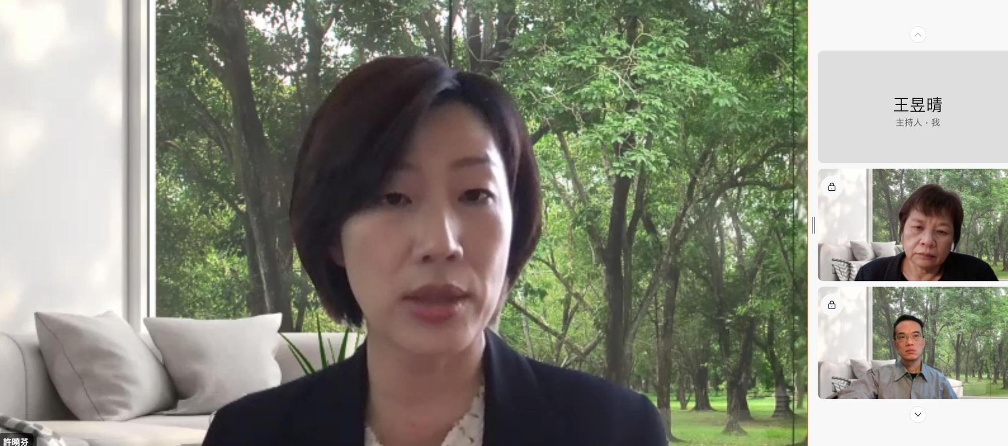 成功大學法律系教授許曉芬、台灣大學新聞研究所教授林照真、政治大學法律系特聘教授王立達舉行線上記者會,討論台灣媒體和跨國數位平台協商後相關發展。(翻攝畫面)