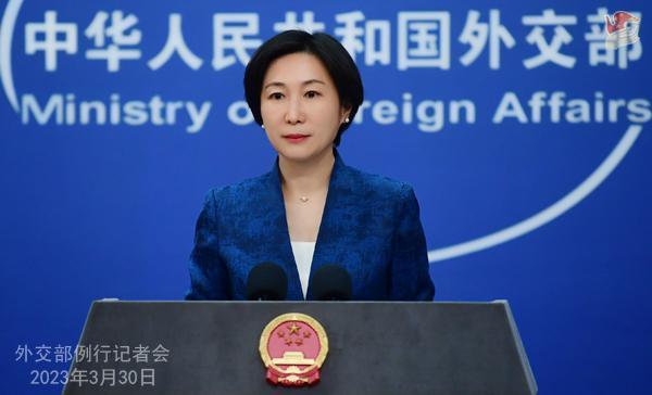毛寧(圖)再次呼籲台美停止進行任何形式的官方接觸。(翻攝自中國外交部網站)