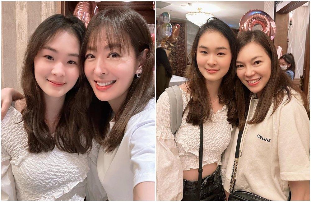 賈永婕二女兒「小羽」(左)過18歲,曾馨瑩(右圖右)到場祝賀。(翻攝賈永婕IG)
