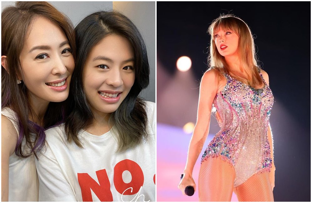 賈永婕大女兒安安近日到拉斯維加斯朝聖泰勒絲的演唱會。（翻攝賈永婕臉書、Taylor Swift IG）