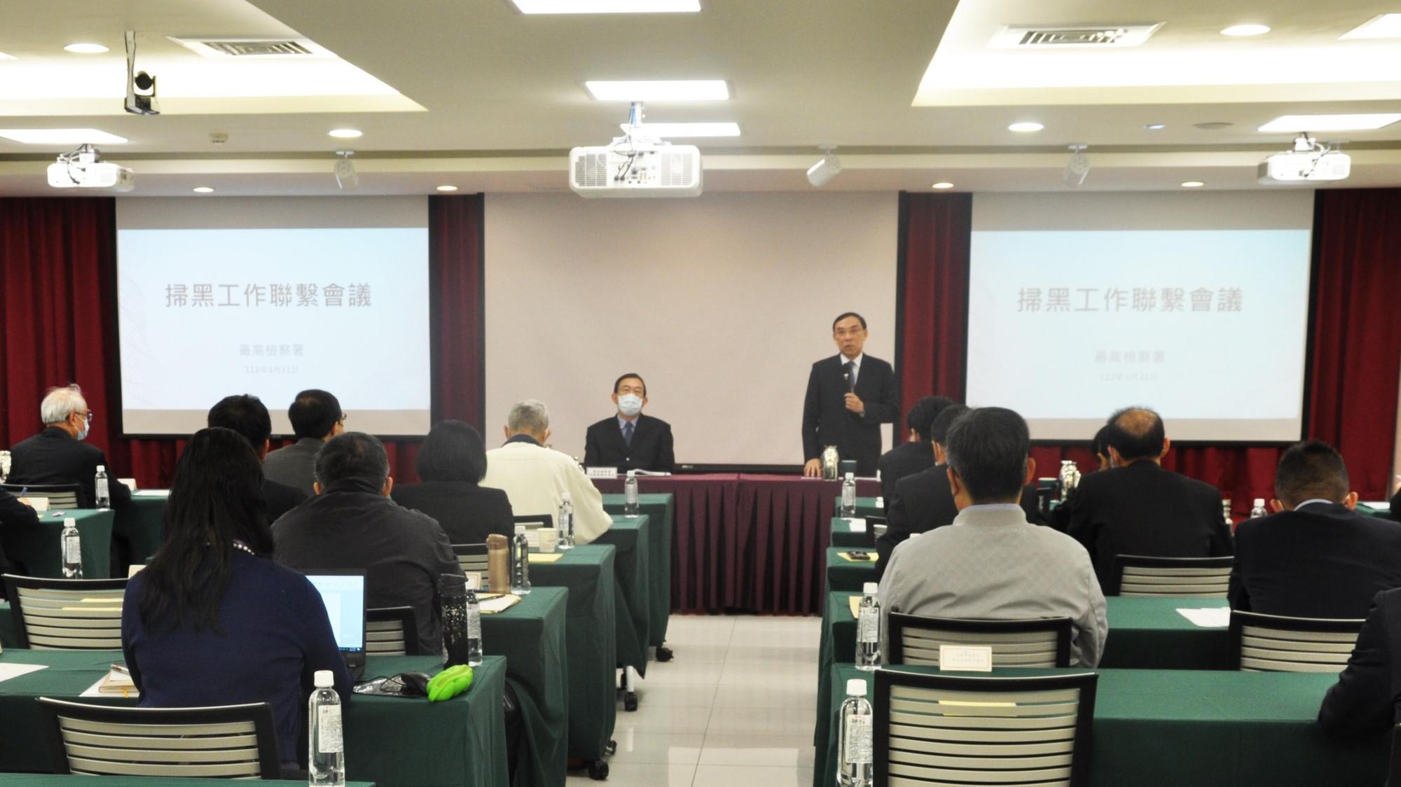 法務部長蔡清祥要求全力掃黑打詐,迅速回應民眾期待。(最高檢提供)