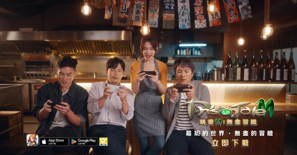 何思靜拍攝手遊廣告和5566三人同台。(星空飛騰)