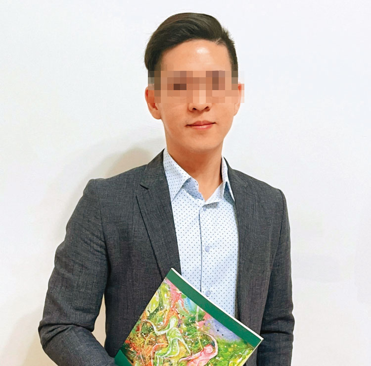 周男靠著斯文的外型及台大的學歷，騙了不少女子跟他交往。（讀者提供）