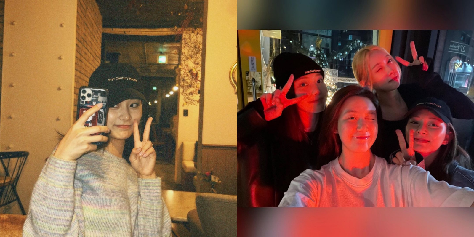  (G)I-DLE舒華在IG曬出與TWICE子瑜，Kep1er和Dreamcatcher的中國成員小婷和韓東4人聚會照片。（翻攝舒華IG）