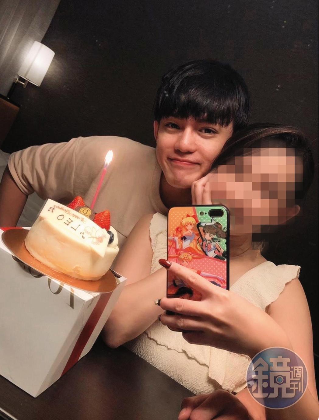 呂杰陽(左)和前女友甜蜜慶生,美好畫面歷歷在目。(讀者提供)