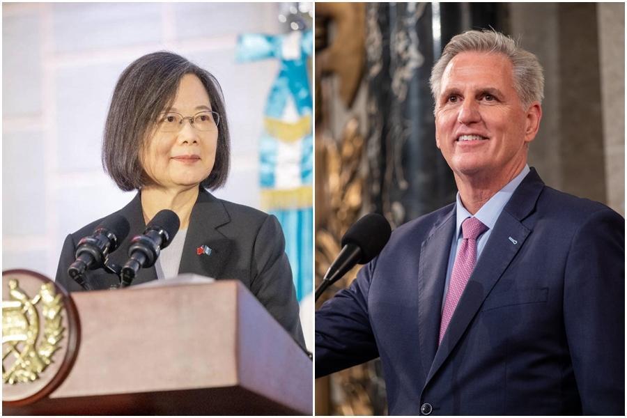 總統蔡英文(左圖)將於美西時間4月5日在雷根總統圖書館會晤美國眾議院議長麥卡錫(右圖)。(翻攝自蔡英文 Tsai Ing-wen、Speaker Kevin McCarthy臉書)