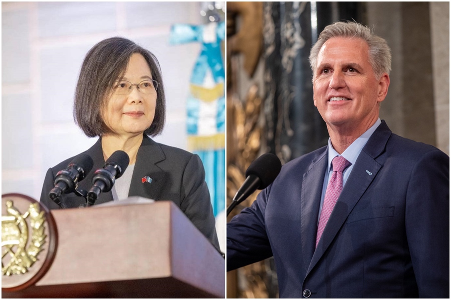 總統蔡英文（左圖）將於美西時間4月5日在雷根總統圖書館會晤美國眾議院議長麥卡錫（右圖）。（翻攝自蔡英文 Tsai Ing-wen、Speaker Kevin McCarthy臉書）