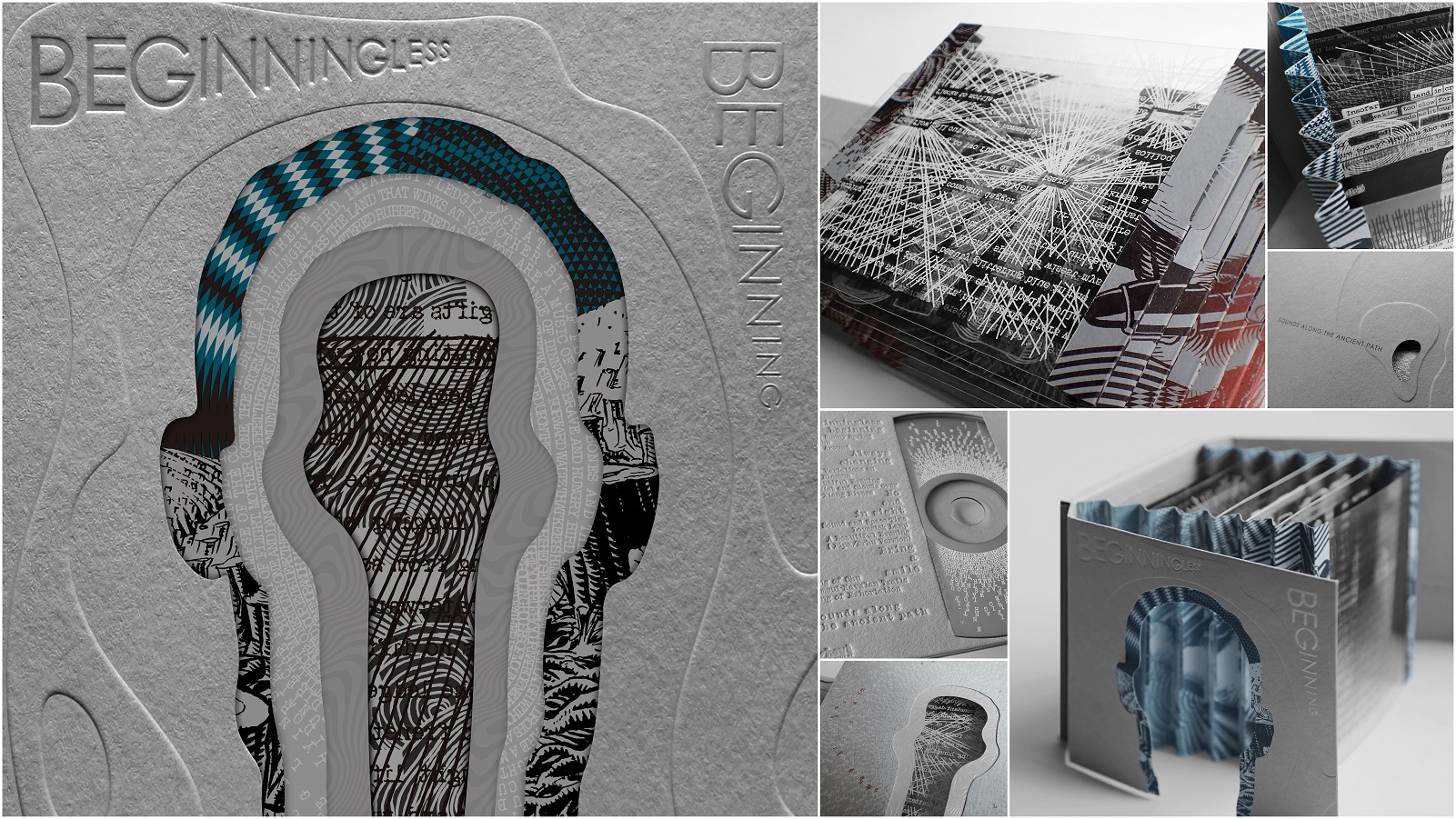 《淡蘭古道三部曲》原聲帶專輯《Beginningless Beginning》設計蘊含蛇腹相機與錯視的概念。  （蕭青陽工作室提供）