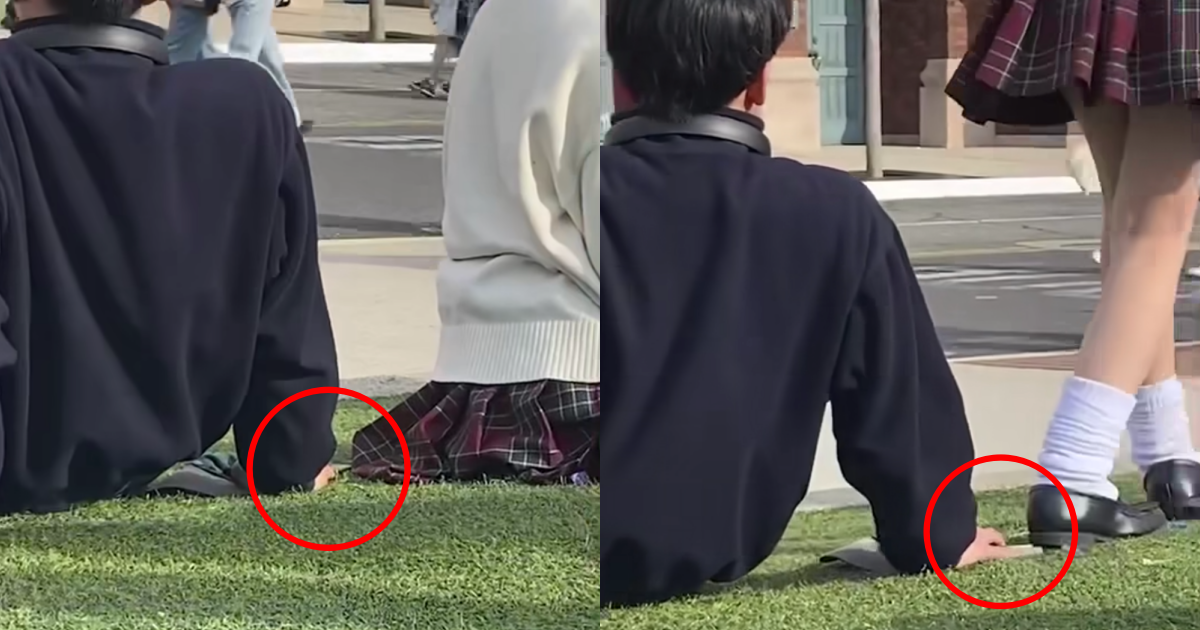 日本環球有偷拍狼出沒，被台灣情侶逮個正著。（翻攝自環球影城分享交流買賣臉書）