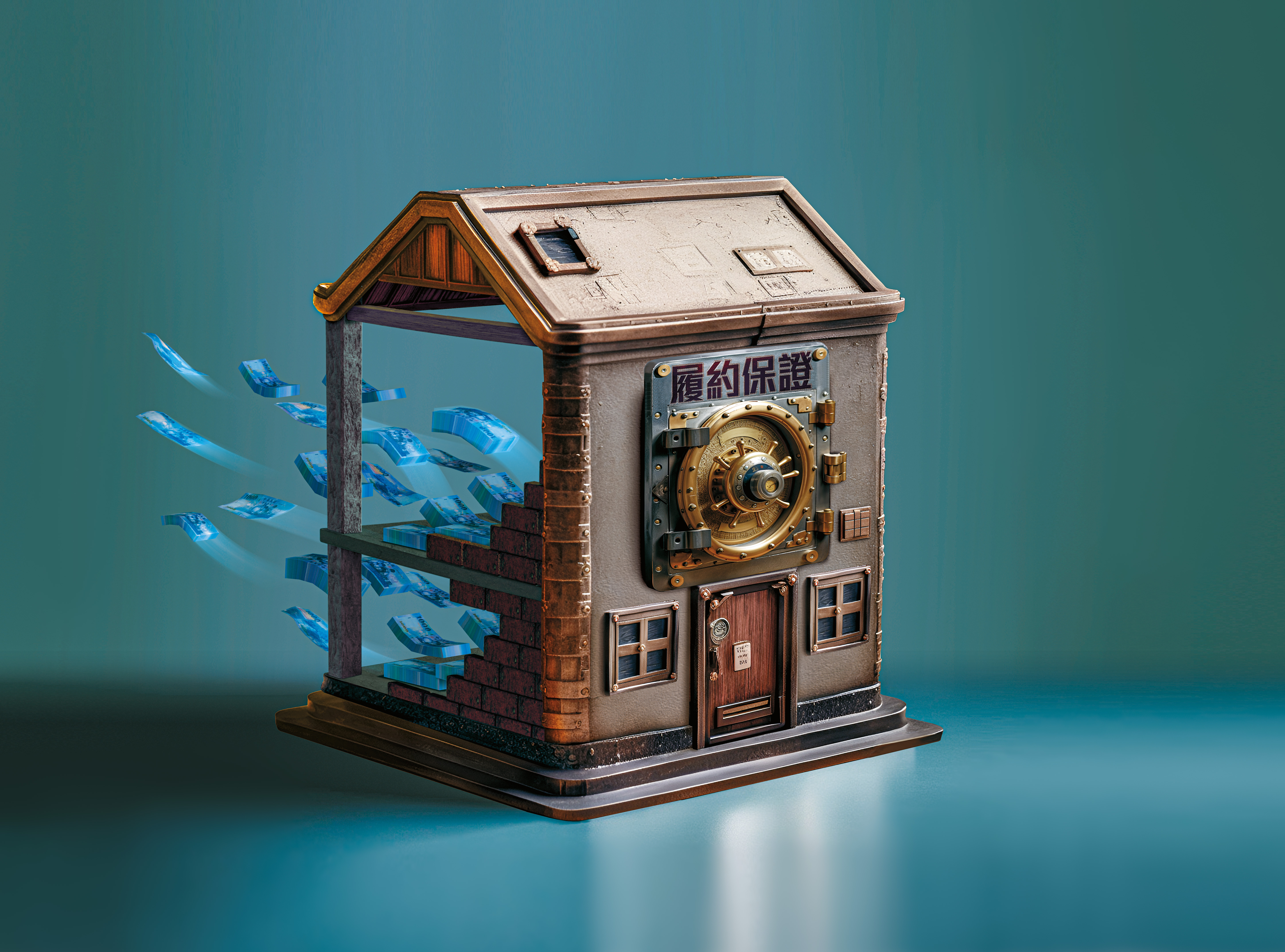 預售屋履約擔保，看似可保障購屋民眾的血汗錢，但事實上漏洞百出。（示意畫面。AI繪圖Midjourney生成，本刊美術組後製）