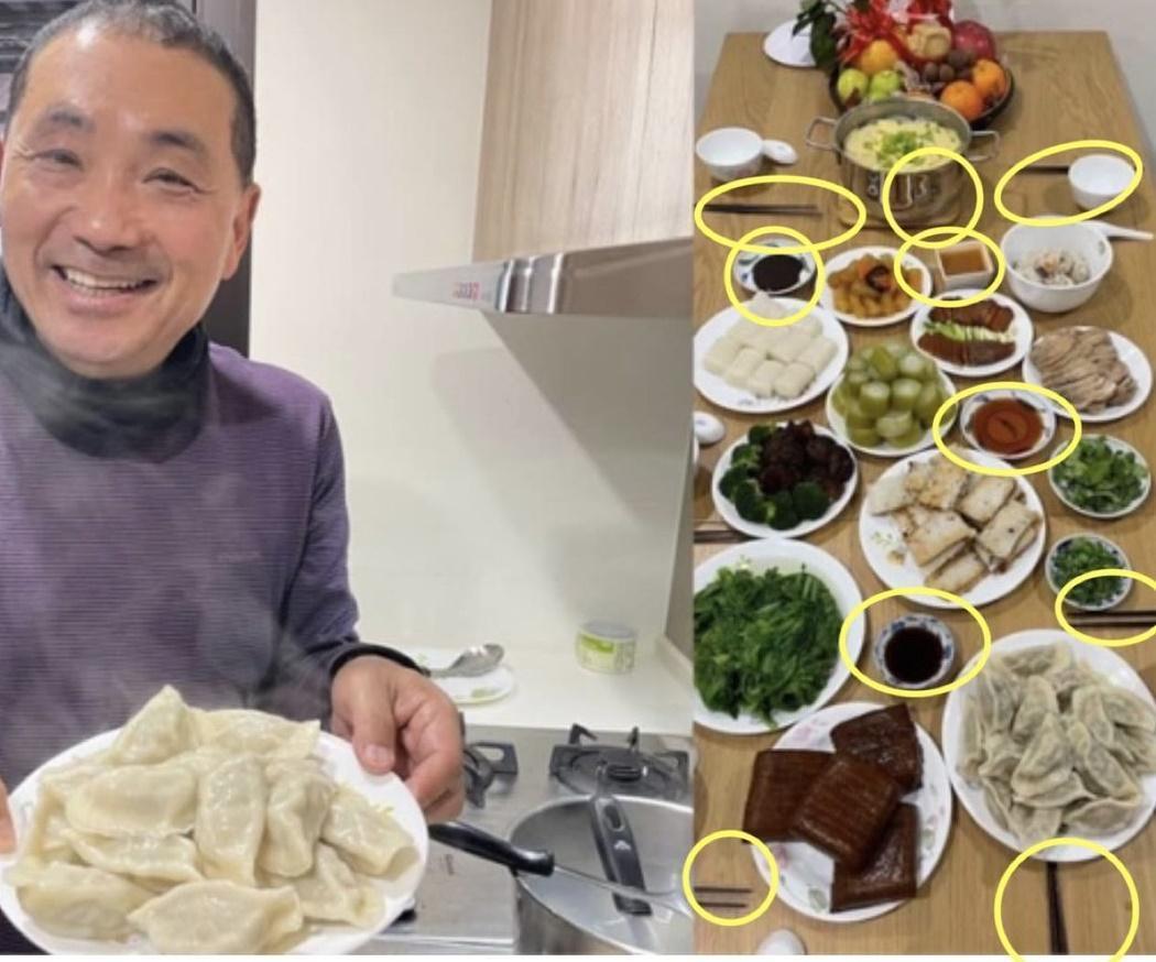 李文今天繼續推廣餐桌與基本禮儀,在臉書點名4位名人的吃相問題,嫌棄侯友宜使用大同品牌的餐具太過單調。(翻攝自李文臉書)