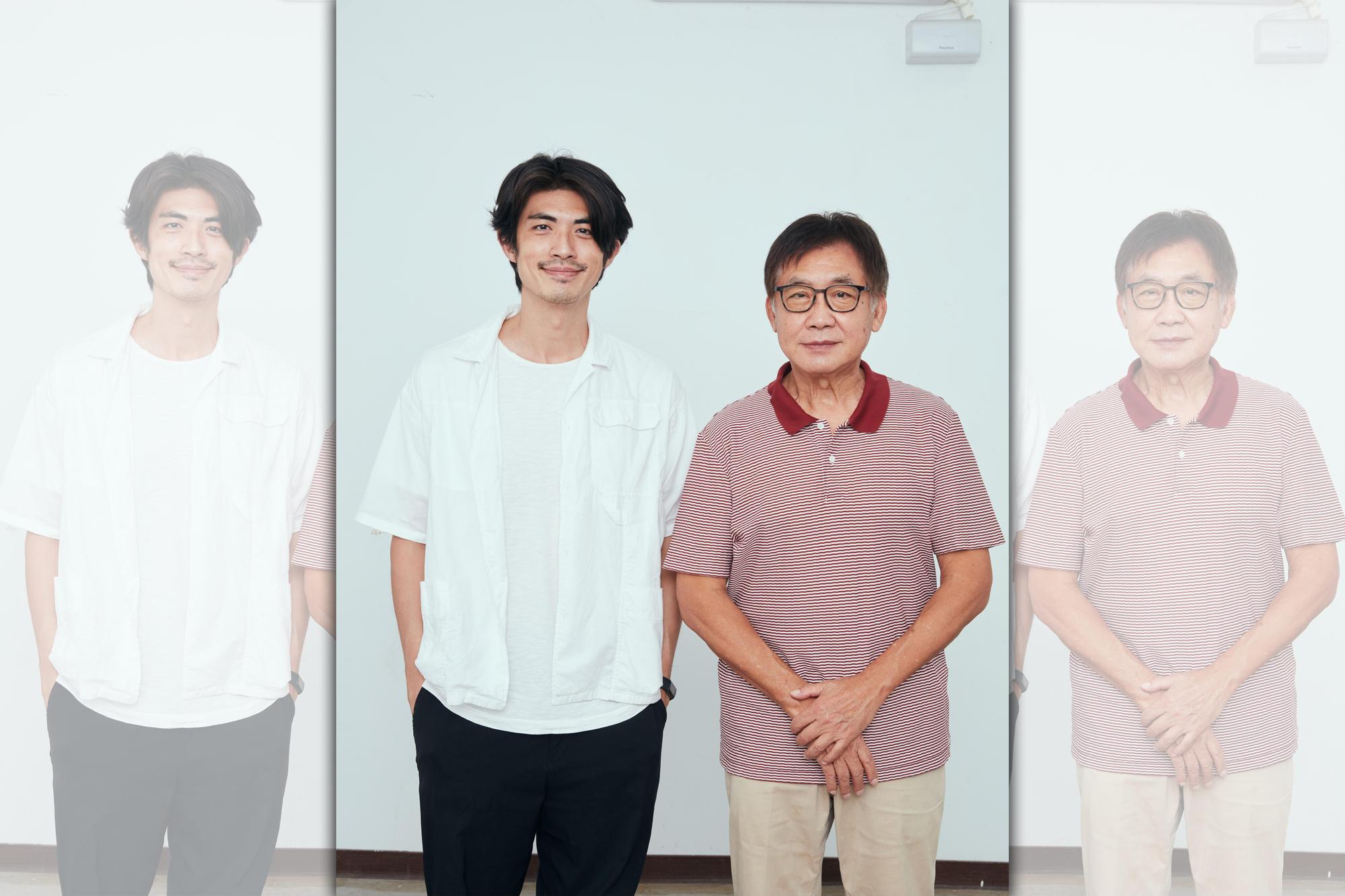 梁修身、梁正群父子相隔十多年再次合演戲劇〈暗夜微光〉。(客家電視提供)