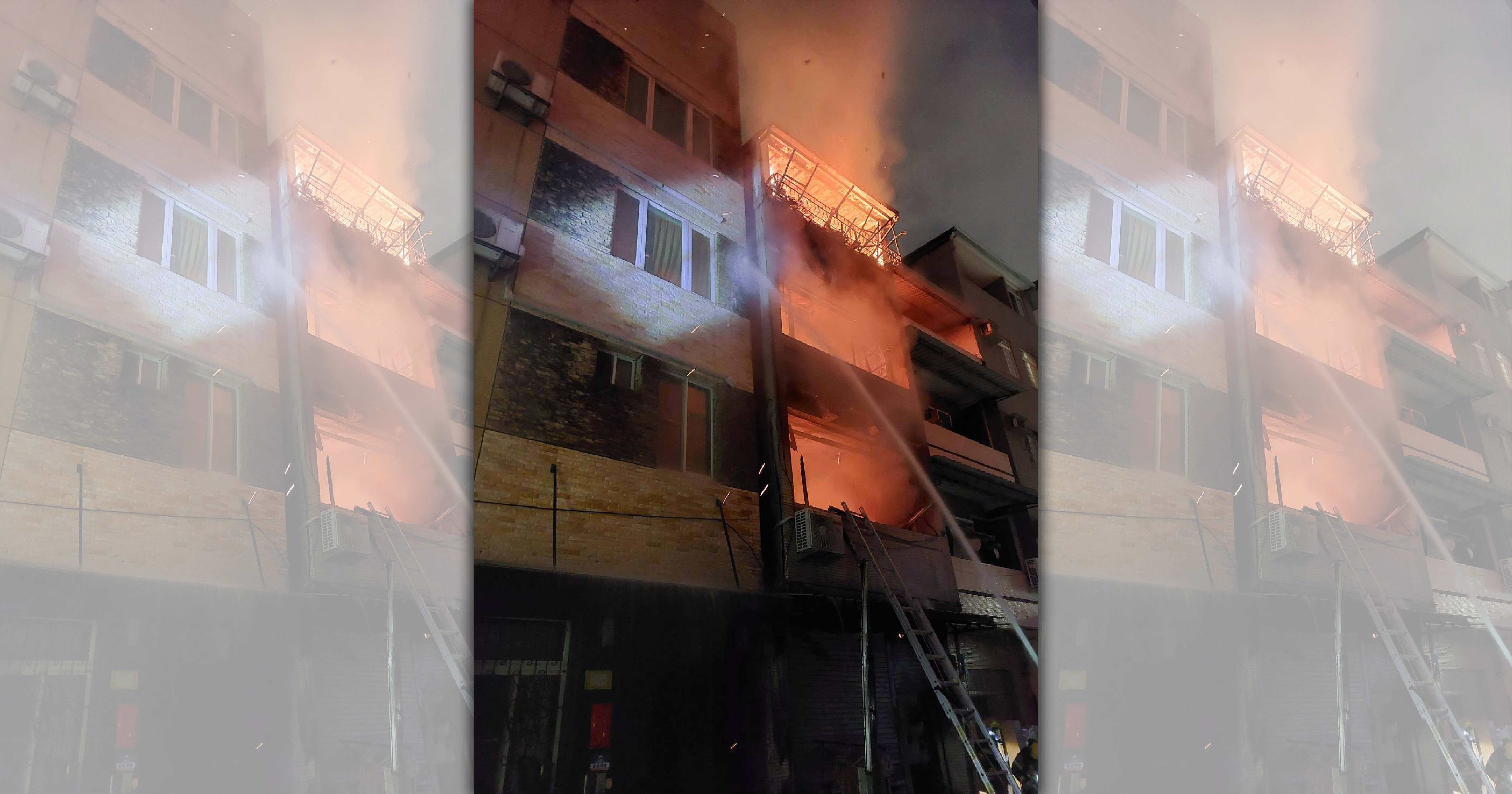 高雄三民區一棟透天厝7日晚間發生大火，屋主夫婦被燒成焦屍。（翻攝畫面）