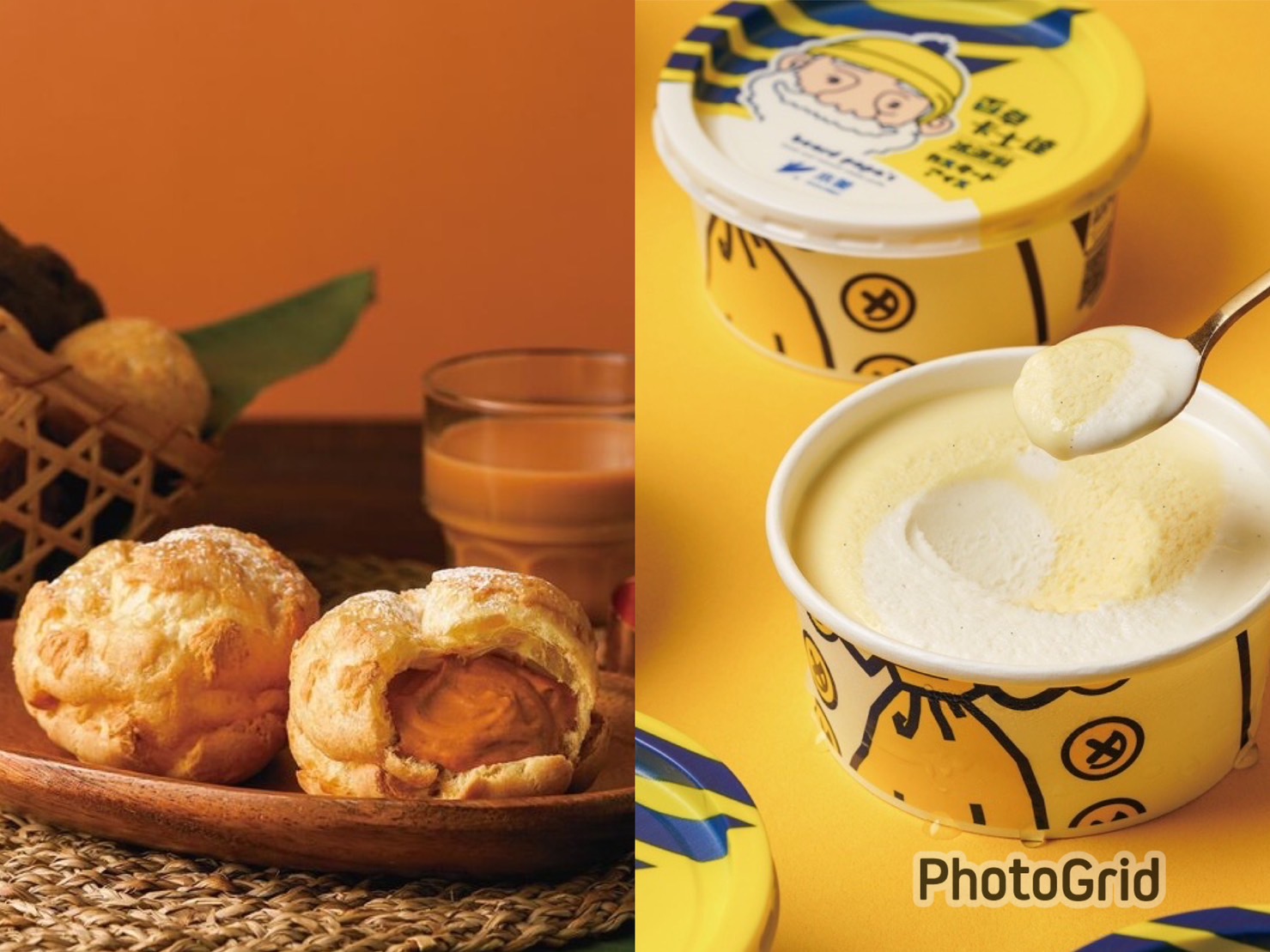 最強連鎖泡芙「beard papa's」４月推新口味之外還和老牌冰品大玩聯名。（beard papa's提供）