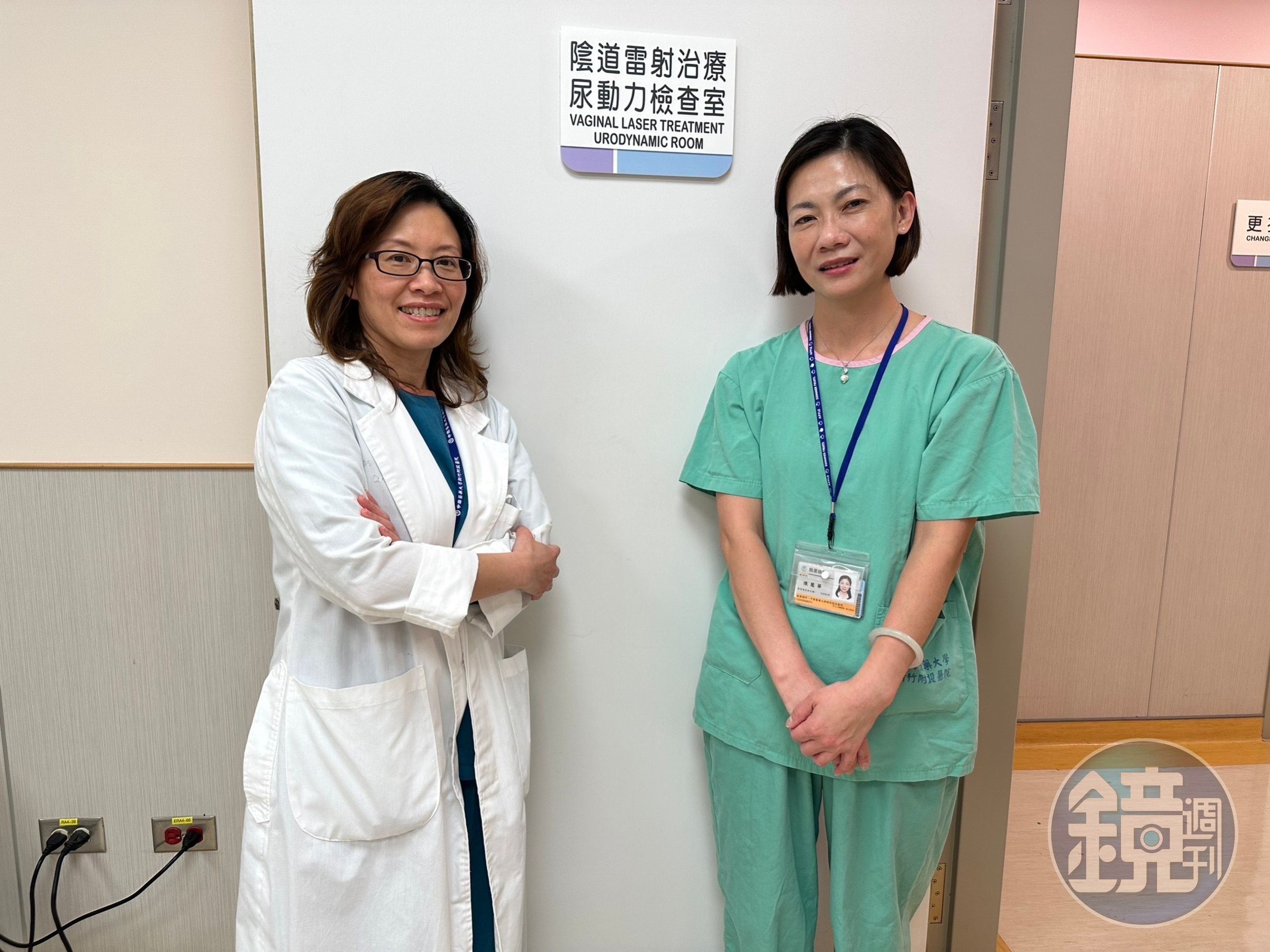 中國醫藥大學新竹附設醫院婦科主任陳璐敏(左)建議三大族群可考慮陰道雷射治療。(中國醫藥大學新竹附設醫院提供)