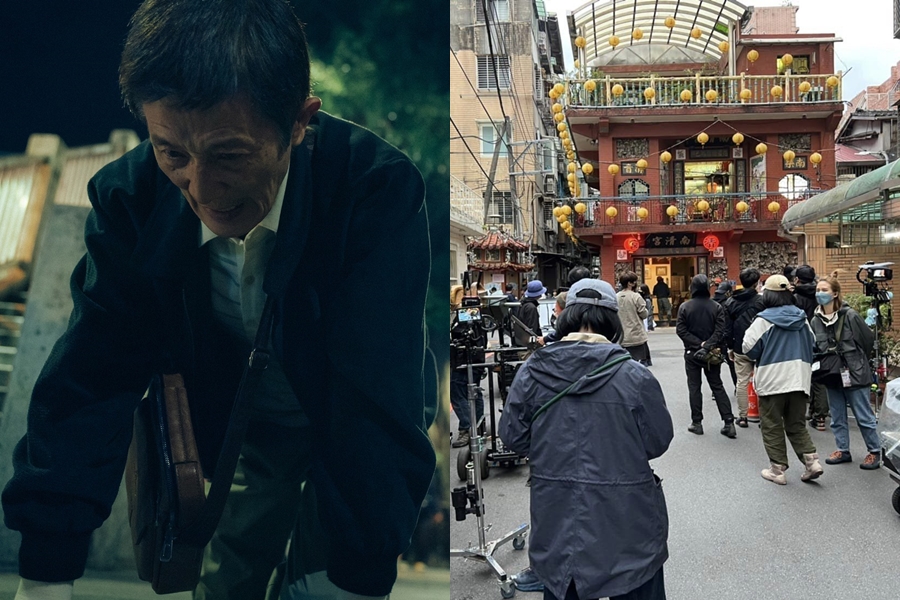 《模仿犯》中「阿西」陳博正（左）經營的宮廟，拍攝地點位於永和南清宮。（翻攝自Netflix、永和南清宮臉書）