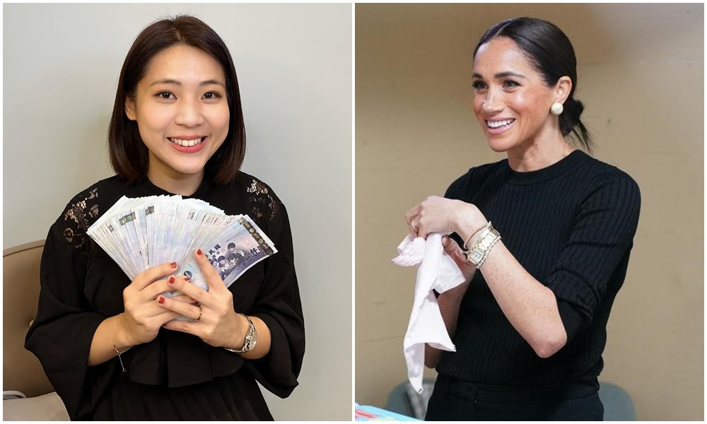 徐巧芯（左圖）被形容是台版梅根馬克爾（右圖）。（翻攝徐巧芯臉書、@scobie推特）