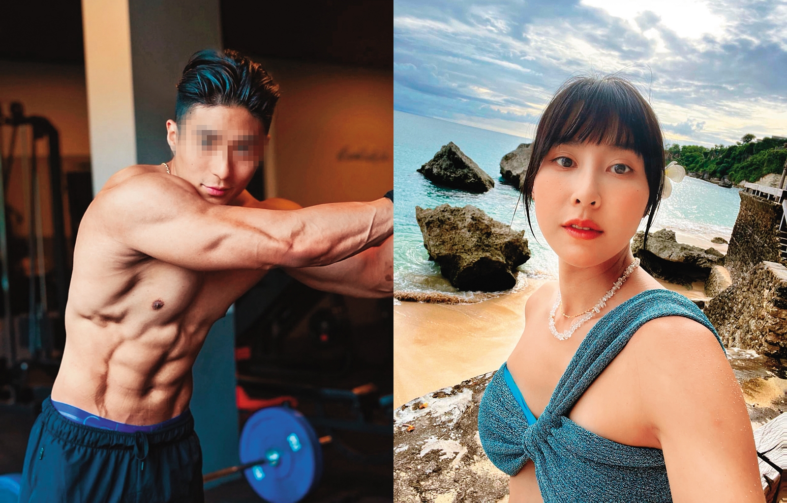 房思瑜2020年分手的印尼富三代Antonio有著驚人龜殼腹肌。（翻攝自房思瑜IG、Antonio IG）