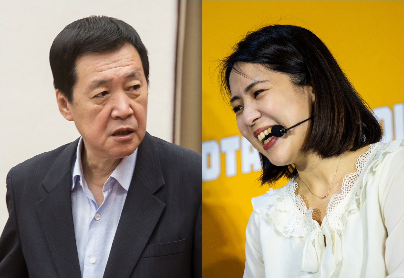 費鴻泰（左）不願辯論，徐巧芯（右）酸他可能不知道要講什麼，宣布她決定要自己辦一場辯論政見會。（本刊資料照）