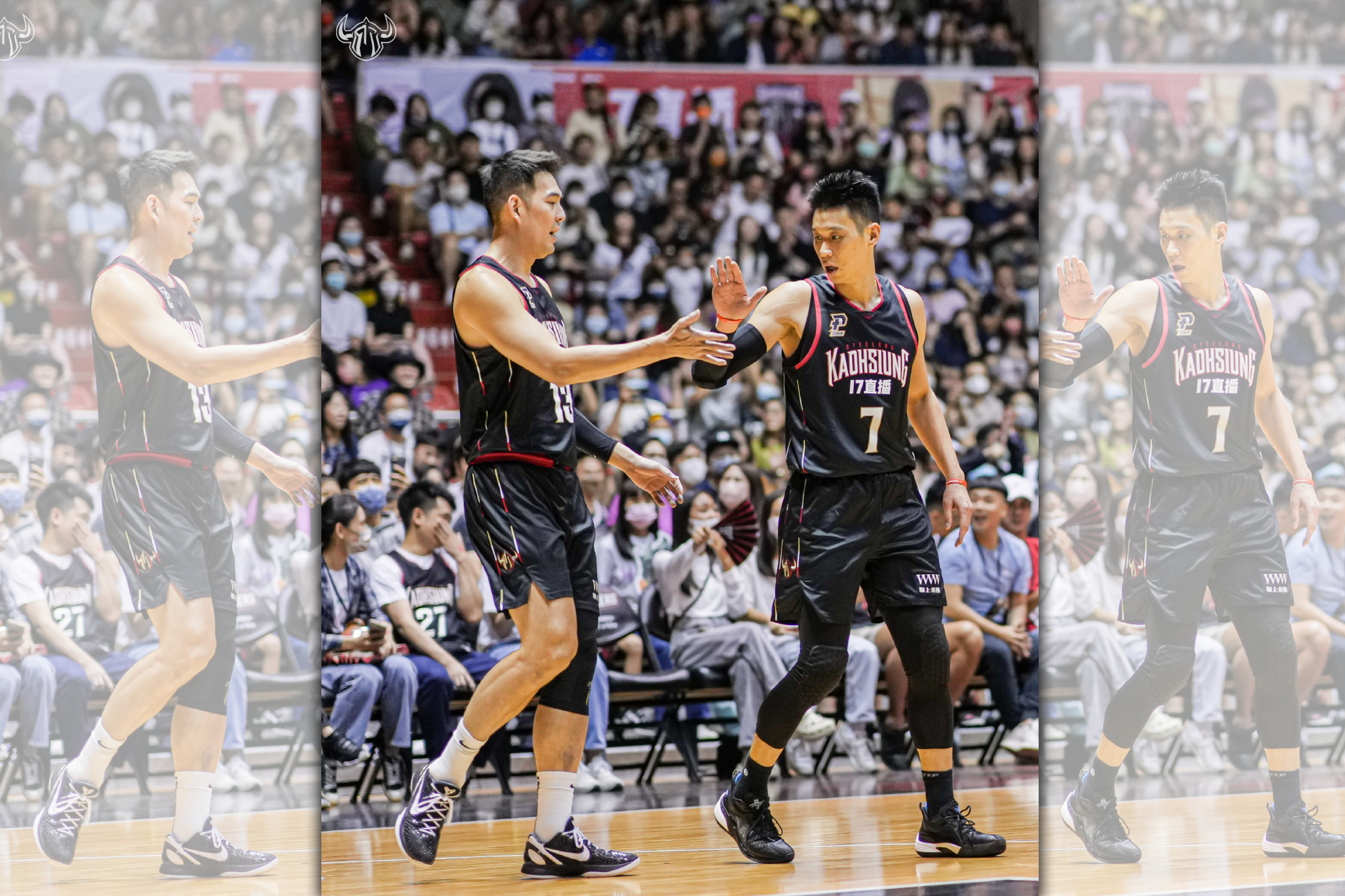 林書豪（右）與鋼鐵人隊長呂政儒今晚將直播與粉絲互動。（高雄17直播鋼鐵人提供）