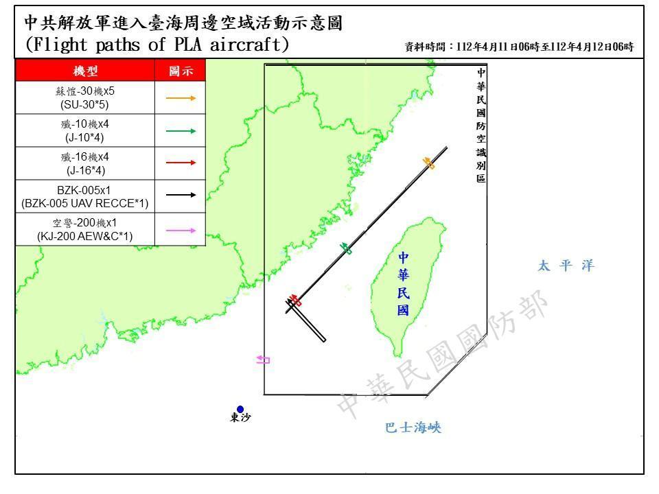 不甩立法院朝野黨團共同聲明譴責，中國被我國防部偵獲仍再派35軍機、8軍艦擾台。（翻攝自國防部官網）