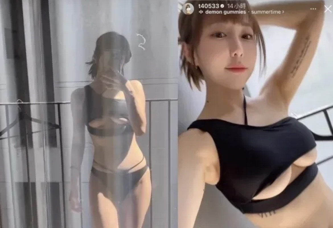 梓梓近日一張破尺度泳裝照，引起熱議。（翻攝自梓梓IG）