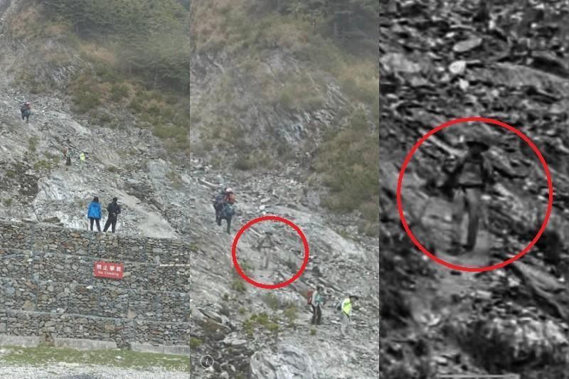 登山客在關山嶺山,拍到一張疑似靈異照片。(翻攝自靠北登山大小事)