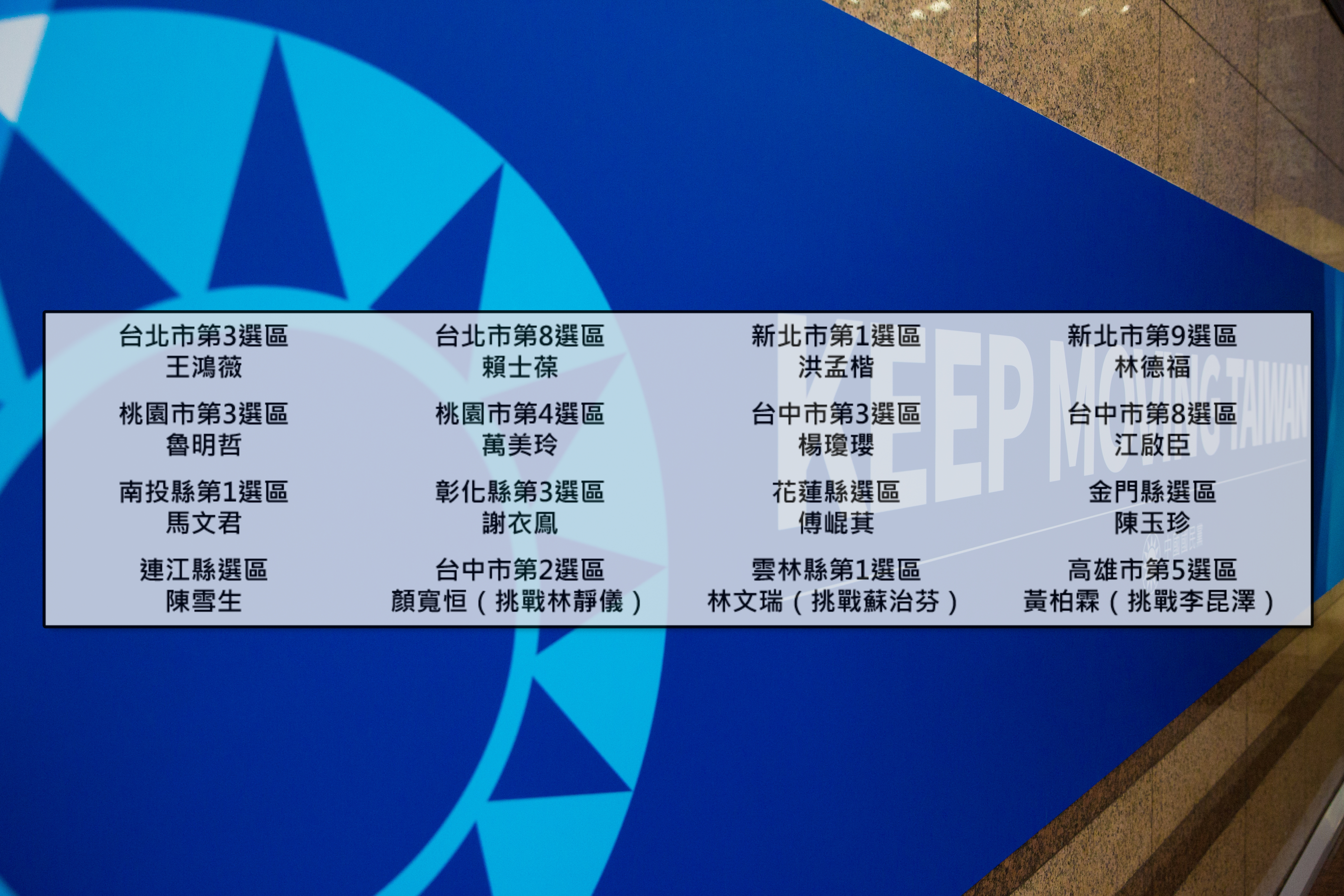 國民黨今公布2024立委大選第一階段提名名單。