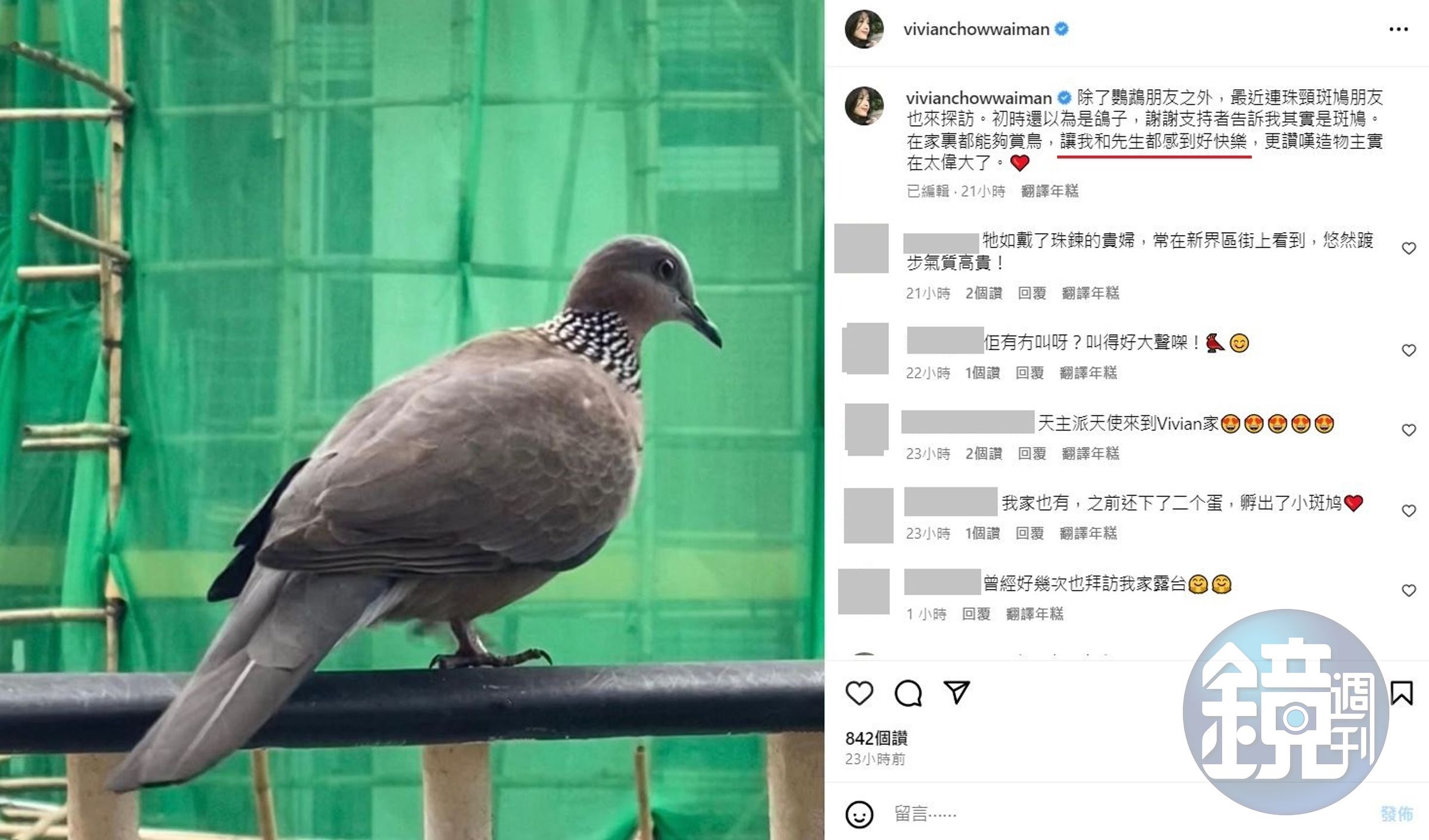 周慧敏在新貼文寫道:「讓我和先生都感到好快樂」,巧妙回應離婚傳文。(翻攝周慧敏IG)