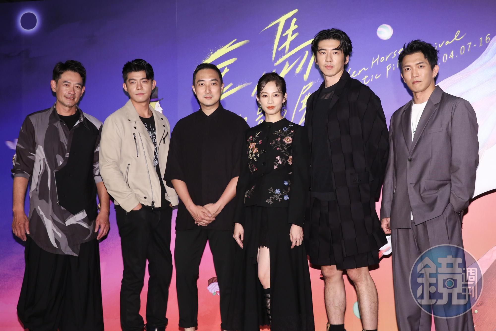 台劇《美食無間:第1-2集》與金馬奇幻影展世界首映,導演奚岳隆率演員傅孟柏、王柏傑、簡嫚書、柯叔元、黃尚禾出席。
