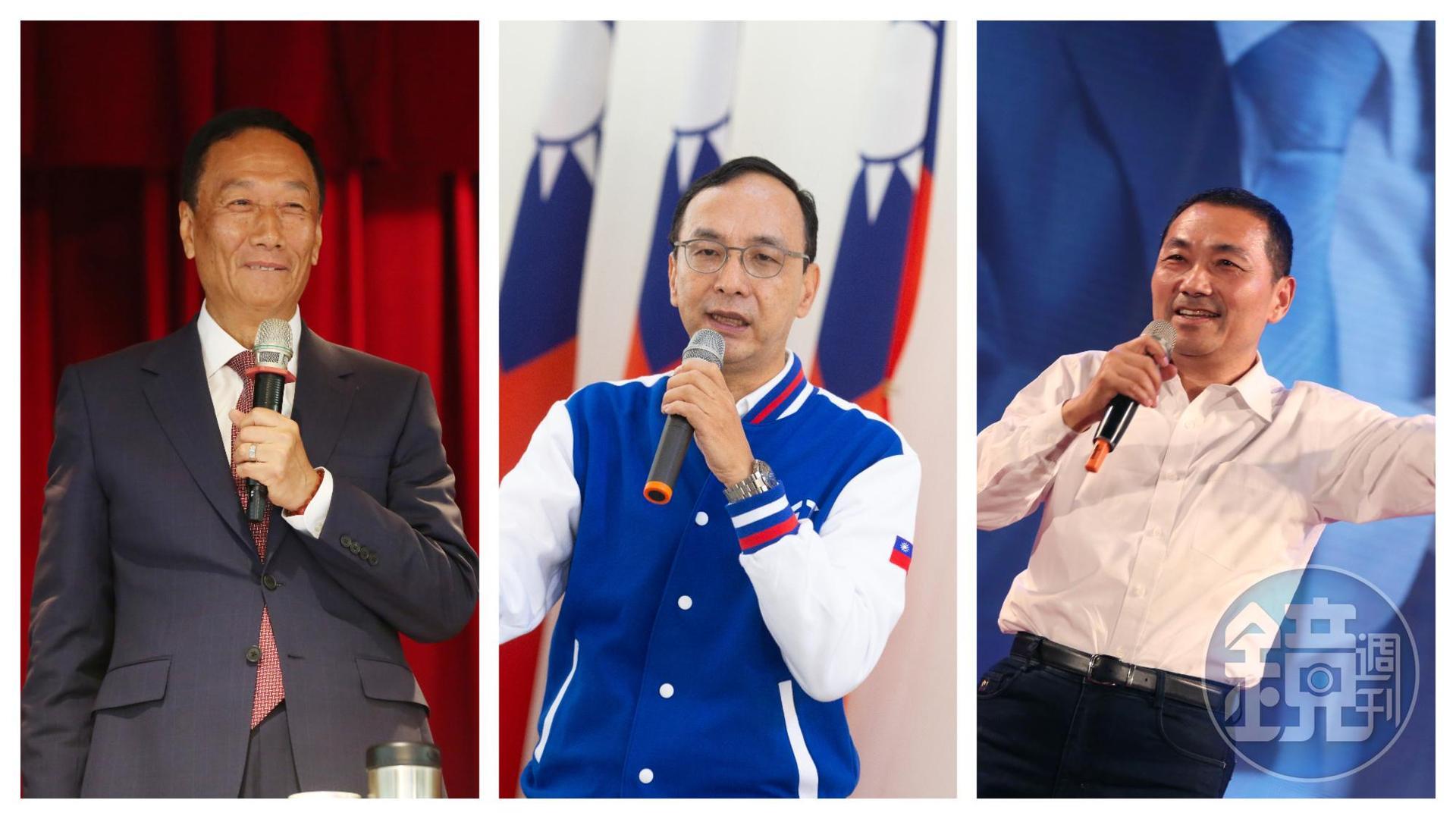 國民黨2024總統人選尚未底定，朱立倫（中）透露國民黨徵召時程比過去早，會在適當時間徵召提名候選人。（本刊資料照）