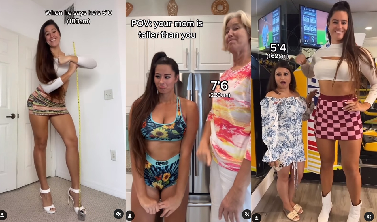 188公分長腿正妹瑪莉因身高太高備受困擾，甚至找不到男友。（翻攝IG@marietemara）