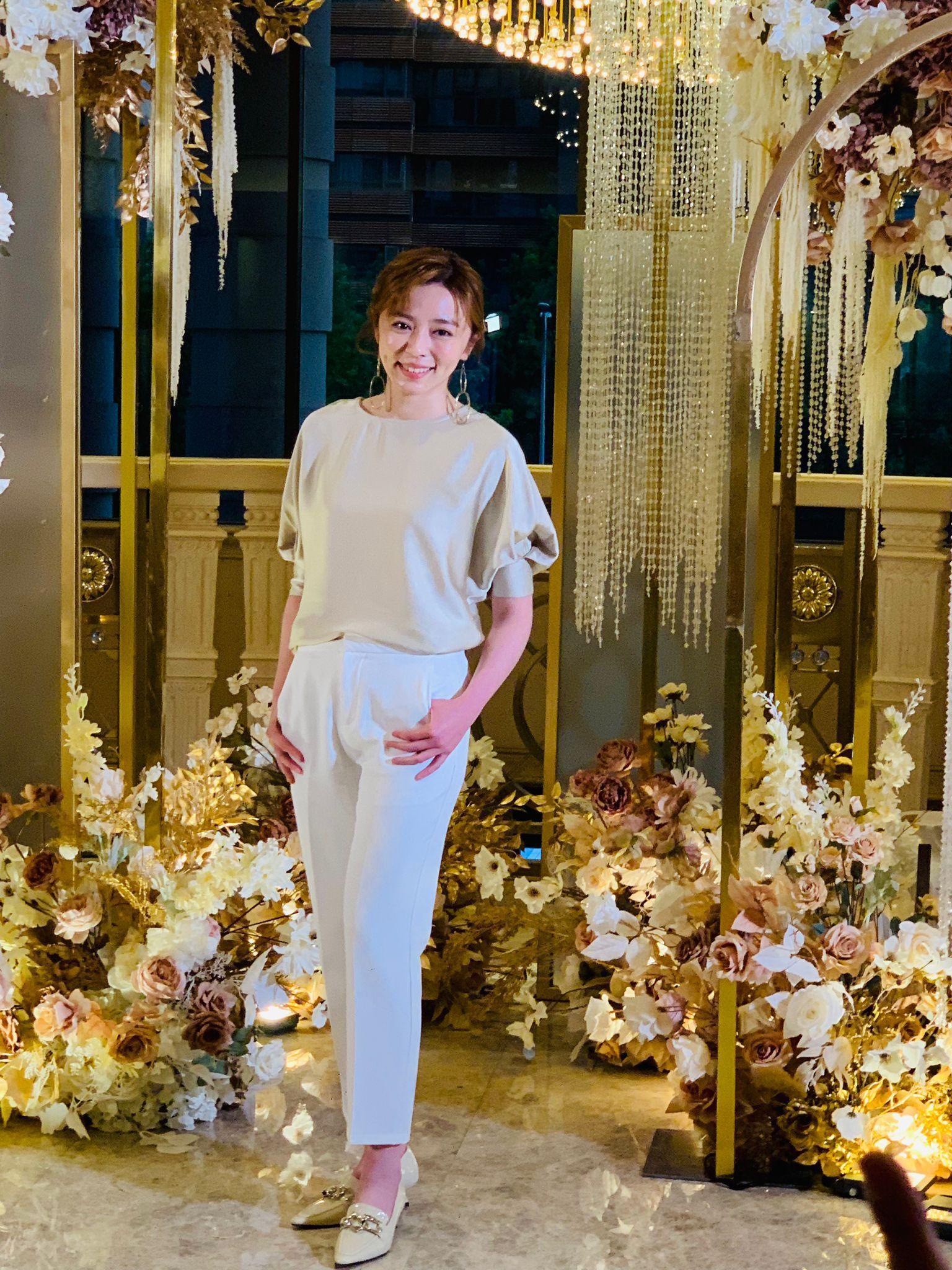 王瞳今出席好友婚禮。(李崗霖提供)
