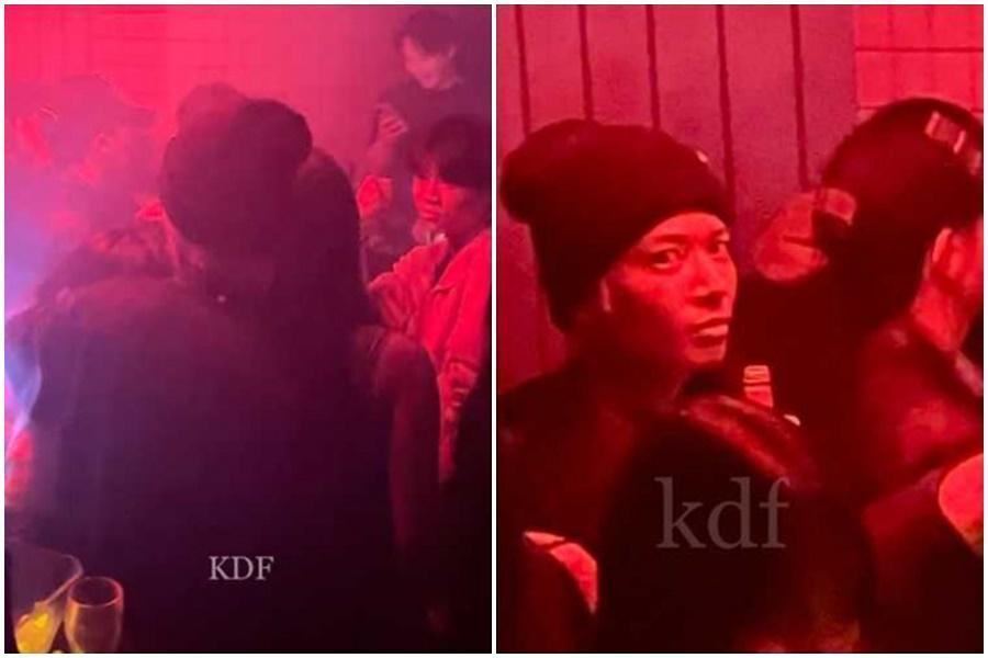 韓國防彈少年團的師弟團TXT被網友爆料21歲的成員TAEHYUN(姜太顯)在夜店摟妹狂歡。(翻攝自KDFFKDF推特IG)