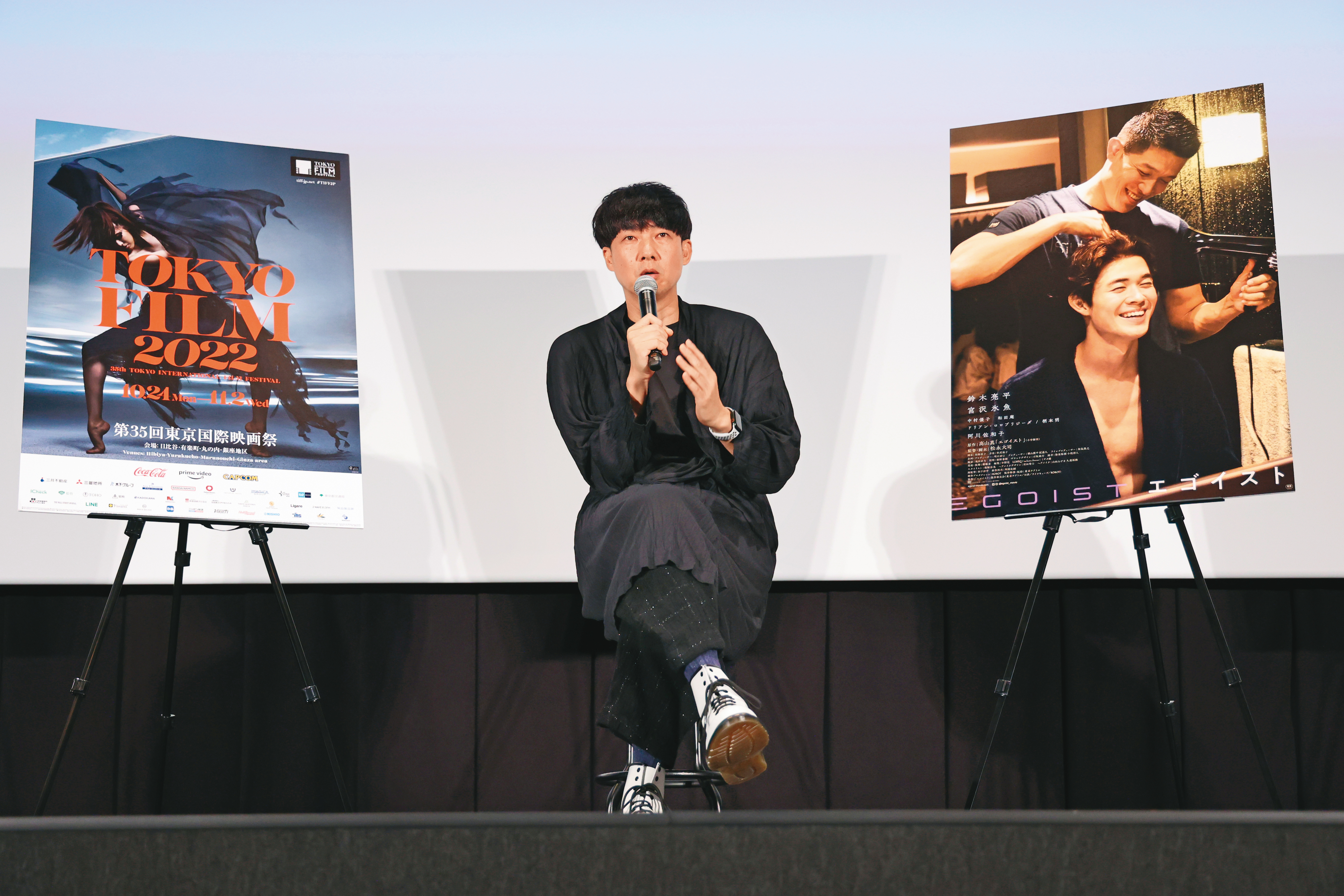 《愛是自私》去年在第35屆東京國際影展世界首映,導演松永大司與影迷分享籌備過程。(東京國際影展提供)