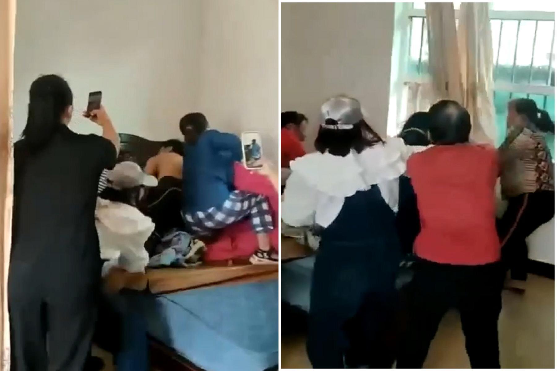 男裸睡一個小三，還有近20女人硬上床包圍！更遭大媽熟女鞭數十。（翻自《51吃瓜網》）