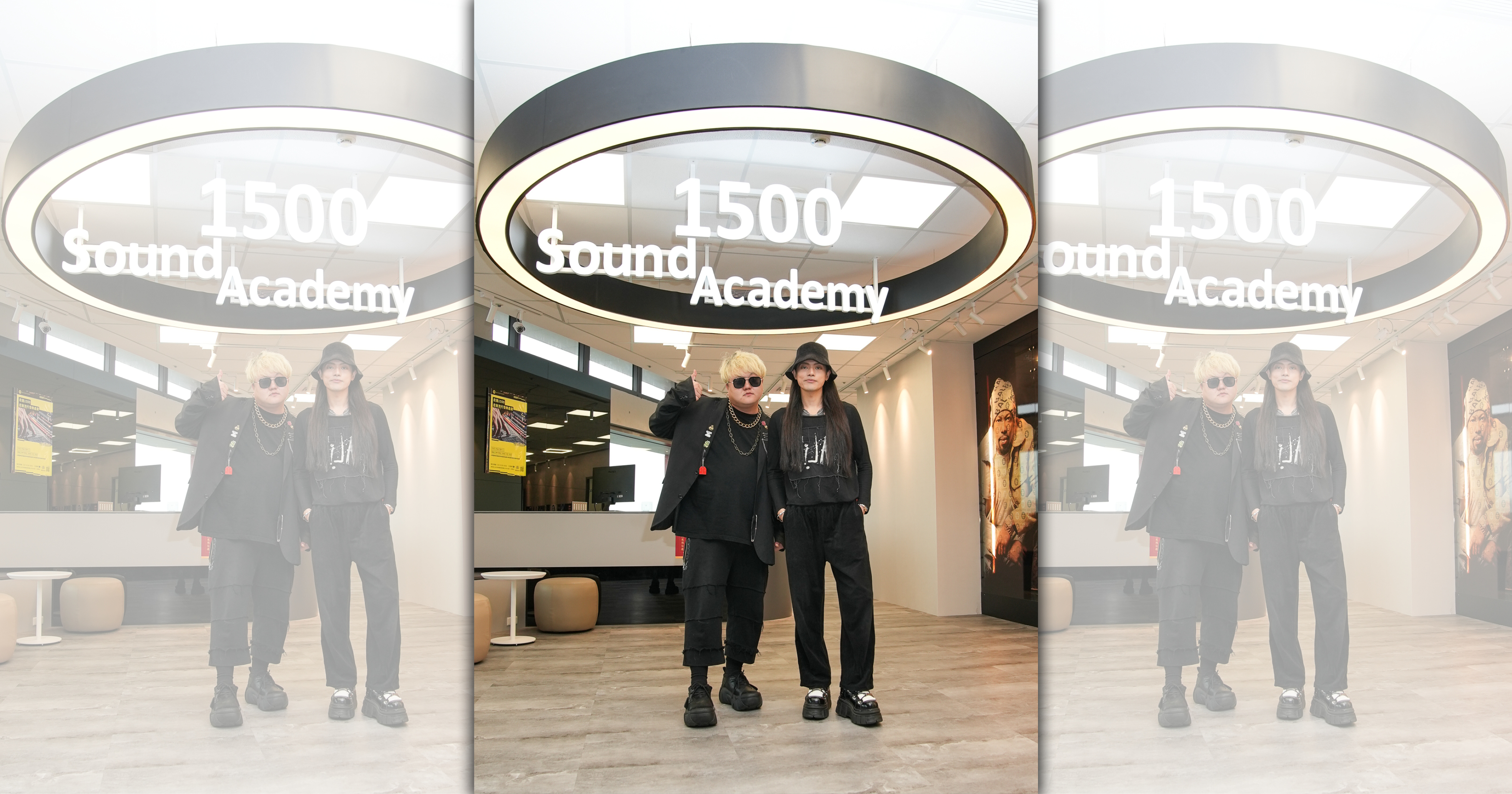 TRASH團長頤原偕鼓手魁剛現身1500音樂學院，舉辦音樂講座，分享音樂歷程。（1500 聲量音創學院提供）