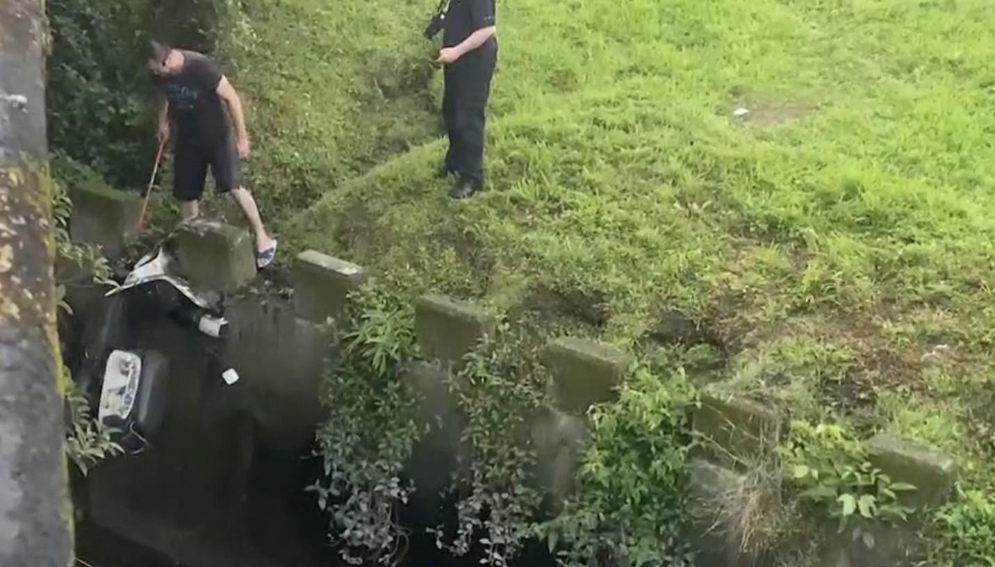 犯案用機車目前已送往鑑識中心採證比對。（翻攝畫面）