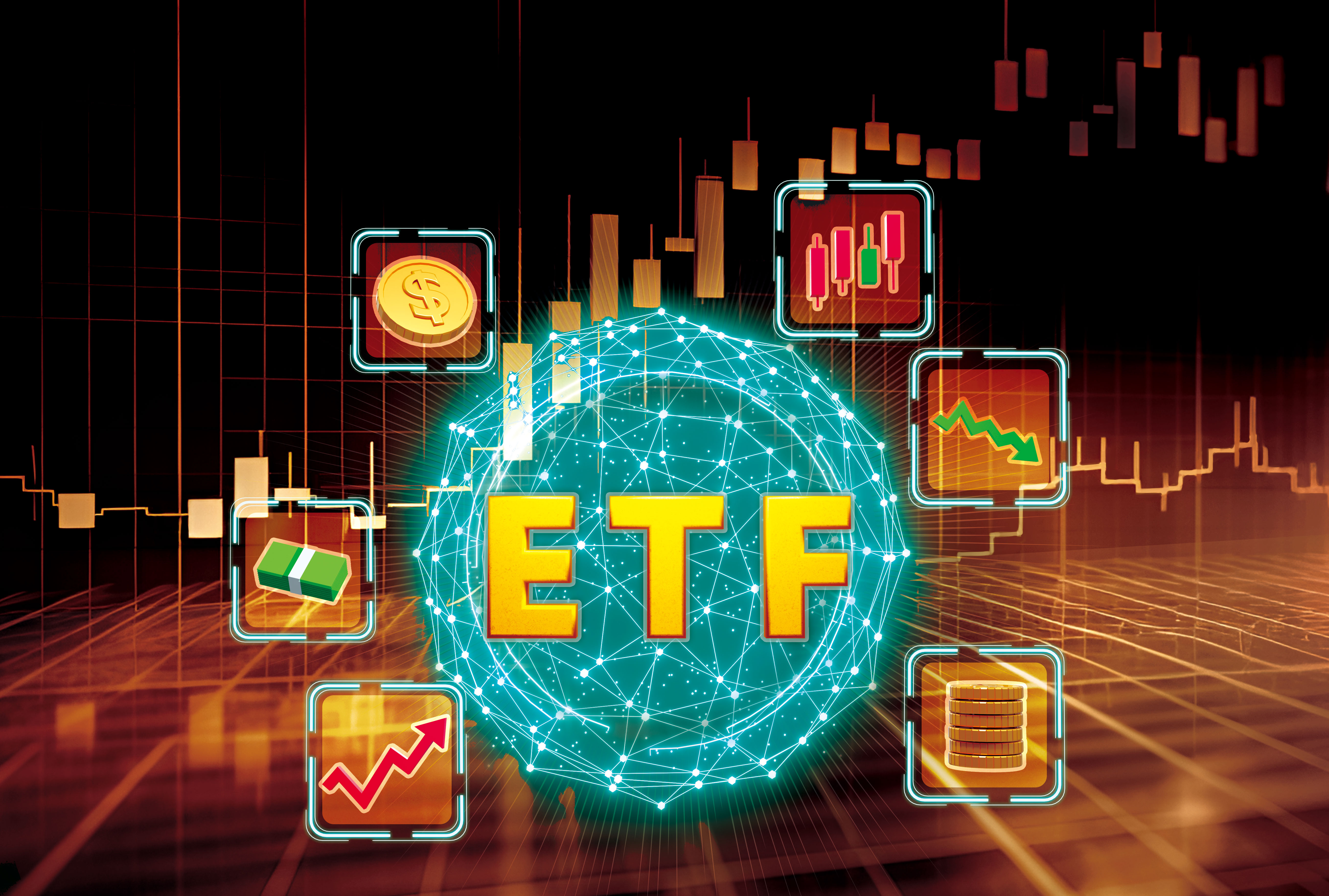 高息ETF雖有投資人最愛的息收，但挑選有眉角，千萬不要賺了息收賠了價差。（示意畫面。AI繪圖Midjourney生成，本刊美術組後製）