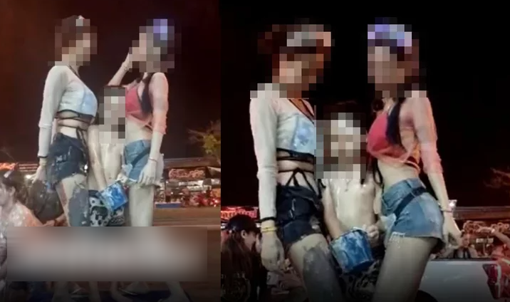 潑水節玩太嗨，引發警方注意。（翻自《Sanook》）
