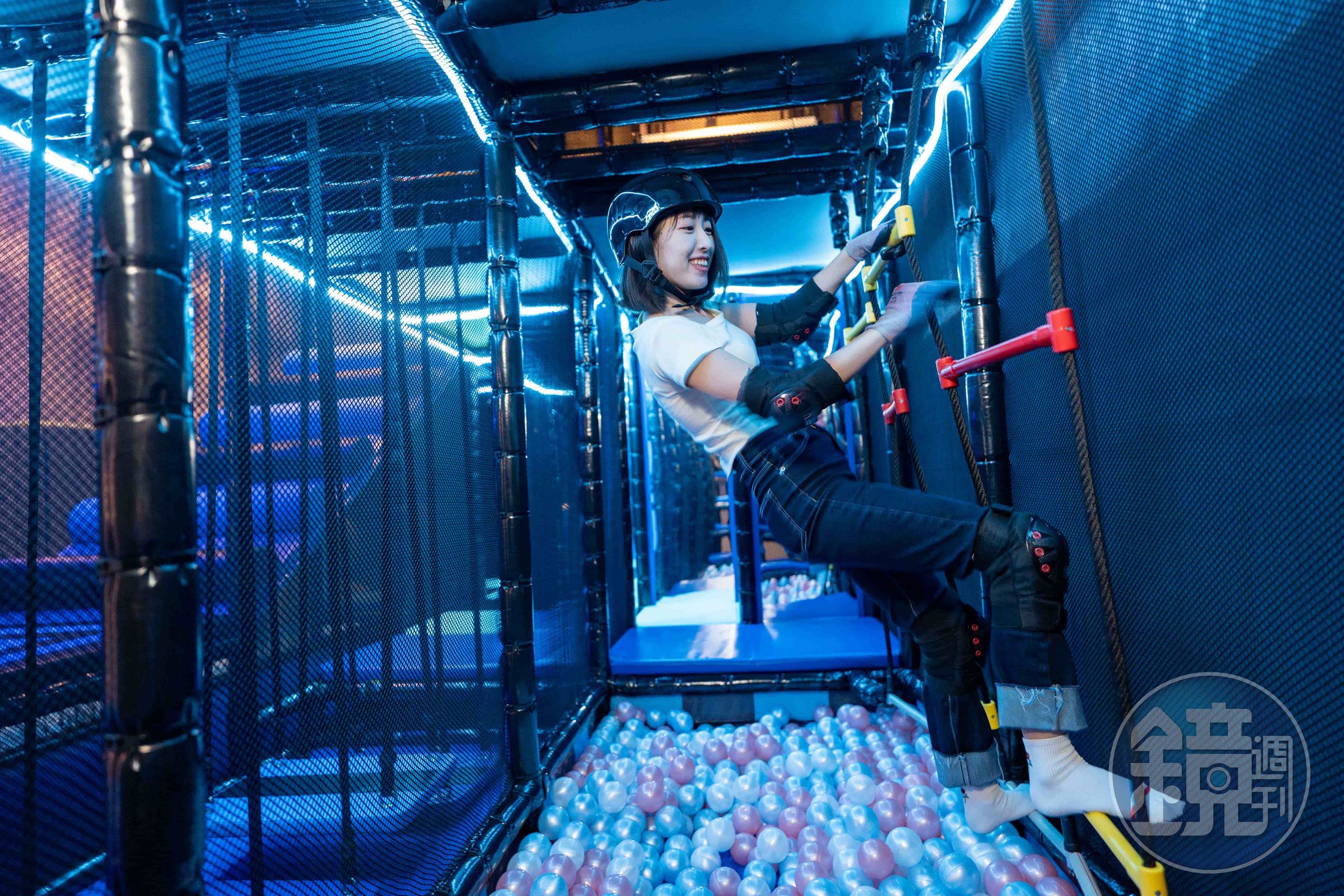 瑞奇活力館的百慕達競技場提供刺激好玩的體能設施。(花蓮悅來大飯店提供)