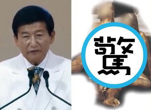 攝理教教主製變態「裸女俑」,正妹真人全身塗石膏險窒息!下體還做「特別處理」。(翻自《NEWS 1》)